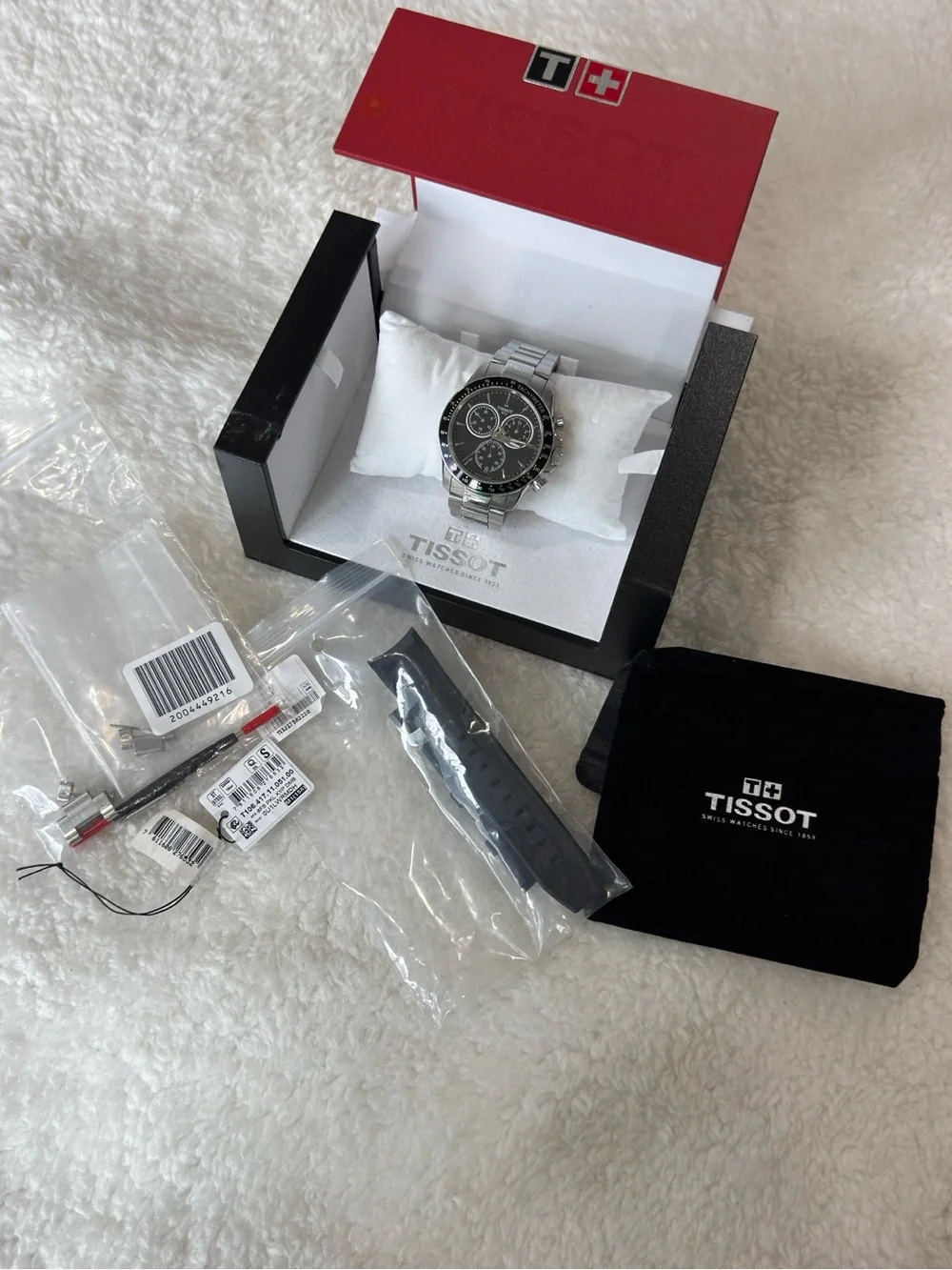 Tissot Black Dial Stainless Steel Chronograph Watch V8 Chrono Quart